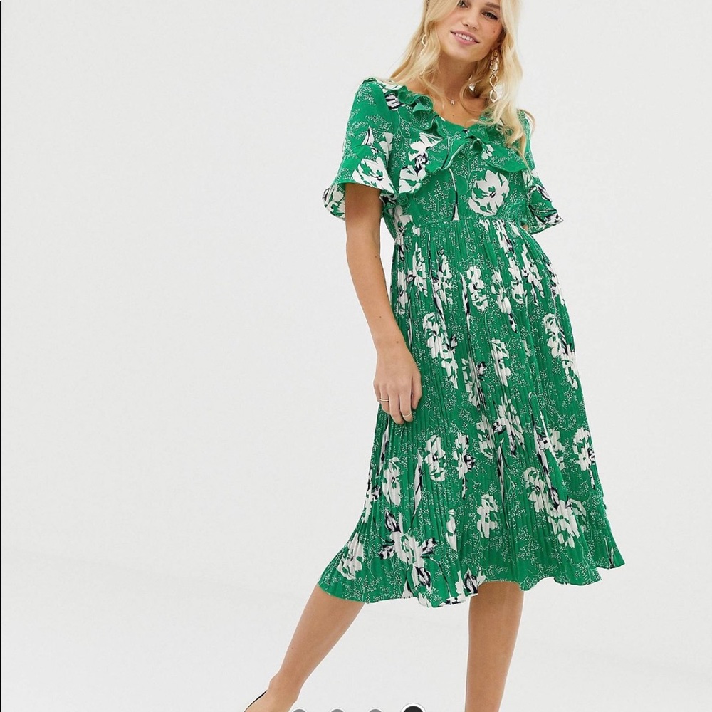 ASOS Green Floral Dress